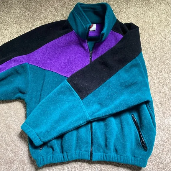 Spyder Teal and Purple Fleece Jacket - Picture 2 of 6